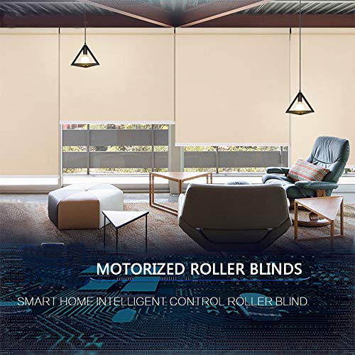 Rollerhouse Solar Roller Shades for Windows Remote Control Blinds Battery Powered Suit 1.18 inch(30mm) Pipe