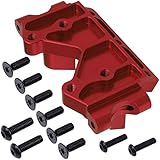 Hobbypark Aluminum Front Bulkhead Upgrade Parts for 1/10 Traxxas Slash 2WD Rustler Stampede Bandit Replace 2530 2530A, Red Anodized