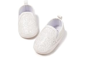 KIDSUN Infant Baby Boys Girls Sneaker Leather Soft Sole Anti-Slip Newborn Toddler White Casual Shoes First Walker Crib Shoes