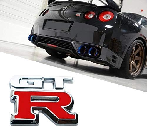 YINKEMAOYI LP-MO03 - Nissan GTR Car Logo Emblem Metal Stickers Decals Badge Labeling for Nissan Nismo GT-R, R32, R33, R34, R35, 370Z (Red)