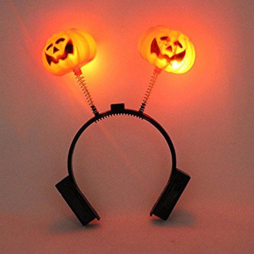 Deluxe Novelty Set of 2 Pumpkin Headband Halloween Costume Led Luminous Headdress Light-Up Toys Electronics for Kids