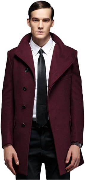 maroon trench coat