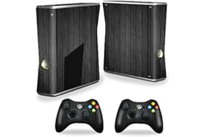 MIGHTY SKINS MightySkins Skin Compatible with X-Box 360 Xbox 360 S Console - Black Wood | Protective, Durable, and Unique Vinyl Decal wrap Cover | Easy to Apply, Remove, and Change Styles | Made in The USA