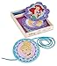 Melissa & Doug Disney Princess Wooden Lacing Cards With 5 Double-Sided Panels and Matching Laces