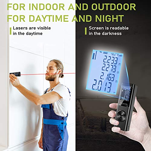 Laser Measure 196 Ft/60M Tavool Laser Tape Measure M/In/Ft Digital
