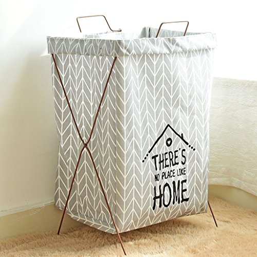 Blesiya Extra Large Foldable Storage Basket Bucket Hamper for Magazine&Newspaper 36x56cm - Grey