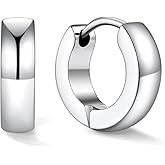 U7 Huggie Earrings, Small Hoop Earrings for Women, Hypoallergenic Stainless Steel Silver/Gold/Black Cartilage Earrings for Christmas Gift (7/8/9/10/12/14/16mm)