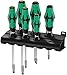 Wera 05007680001 Kraftform Plus 334 SK/6 Screwdriver Set and Rack, Lasertip, 6-Piece