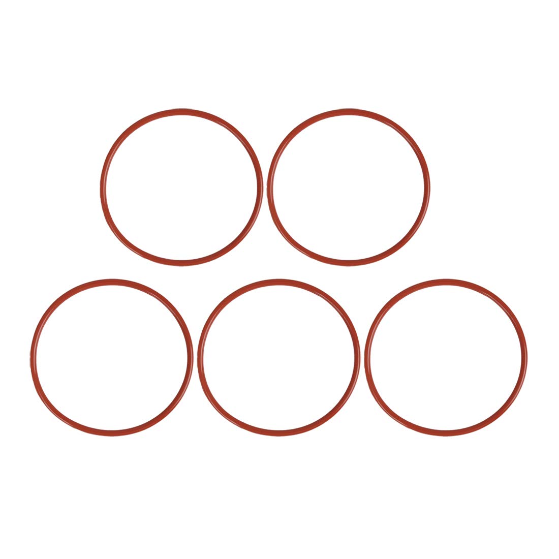 X AUTOHAUX 5pcs Red Car Silicone O-Ring Sealing Gasket Washer 90mm X 3.5mm