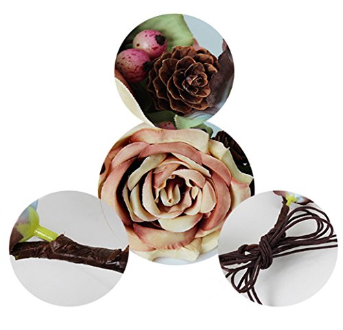 Vivivalue Flower Wreath Headband Crown Floral Garland with Ribbon Boho for Festival Wedding