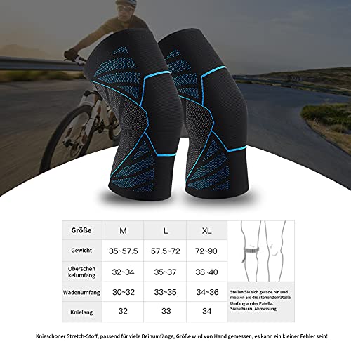 Amtrak knee Support 2 Pack, Breathable Knee Compression Sleeves, Knee Brace for Running, Pain Relief, Recovery From Injuries, Meniscus Tear, Sports, Knee Protectors Suitable for Men and Women(XL)