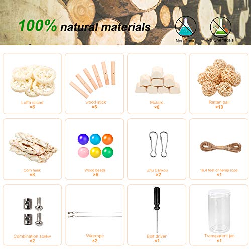 Roundler DIY Rabbit Hamster Chew Toys, Pet Snacks Molar Toys, Make a Unique Chew Toy for Small Animals, Suitable for Rabbits, Chinchillas, Guinea Pigs, Hamsters, Chewing/Playing (Style-3)