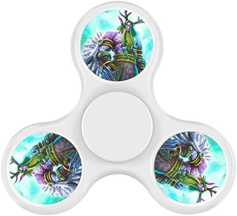 New Style Cheap Cool Tri-Hands Fidget Spinner Toy, Stress Reducer Relieve Anxiety, Controlling Force, Fashion Design and Images(Malfurion Stormrage - White)