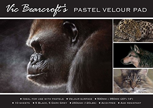 Vic Bearcroft's Pastel Velour Pad - Large Black and Dark Grey (350mm x 500mm)