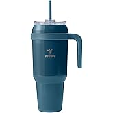 REDUCE 50 oz Stainless Steel Tumbler with Handle - Dual-Wall Vacuum Insulated Travel Mug, Sweat-Proof Lid & Reusable Straw - Keeps Drinks Cold for 24 Hrs, Fits Cupholders, Dishwasher Safe - Dark Web