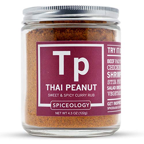 Spiceology Thai Peanut BBQ Rub | All-Natural Indian Curry Seasoning Spice Blend | 4.3 oz Bulk Container