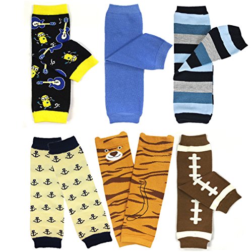 Bowbear Baby & Toddler Boys Set of 6 Assorted Leg Warmers, BS01
