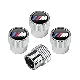 OSIRCAT M Logo Tire Valve Stem Caps for BMW M Accessories,Zinc Alloy Plating Chrome Universal Car Wheel Tire Valve Covers Set of 4