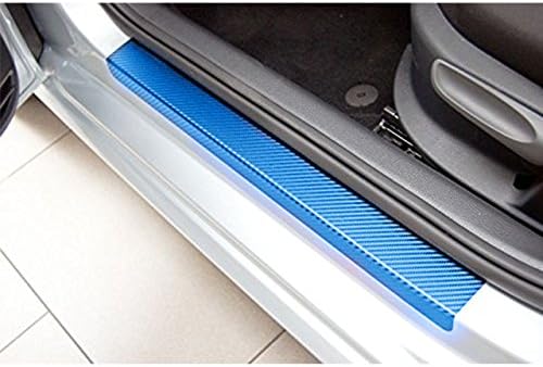 Liebeye ステップガード カーボン調 ドア スカッフプレート セダン ハッチバック 車 敷き砂利 ブルー Outlet Sale 車のステッカー 保護 防止 汎用エントランスモール ペダル キズ 傷 保護