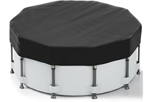 14FT Pool Cover for above Ground Pools, Safana Round Pool Winter Cover, Tear Resistant Fabric Swimming Pool Covers, Superior Strength & Durability, Prevent Leaves, UV Resistance, Prevent from debris