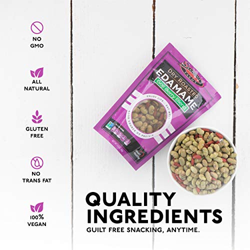 Seapoint Farms Dry Roasted Edamame Goji Berries Blend, 3.5 oz pouch, 12-Pack