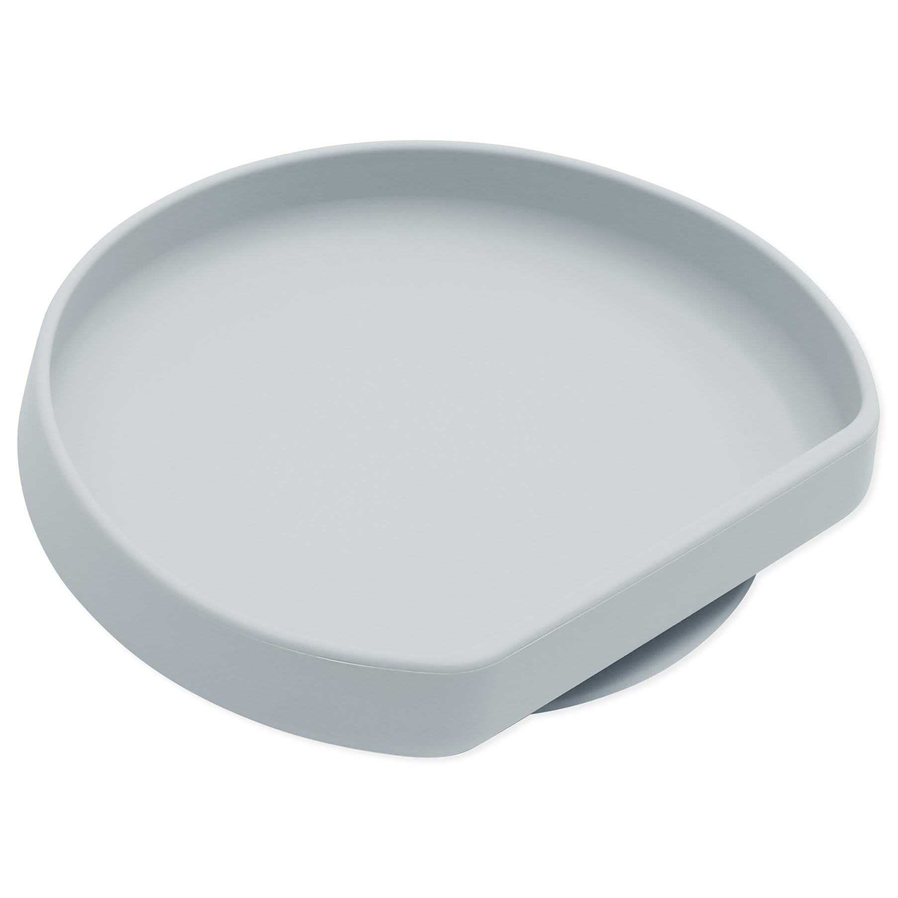 Photo 1 of Bumkins Toddler and Baby Suction Plate, Silicone Grip Dish for Babies and Kids, Baby Led Weaning, Children Feeding Supplies, Non Skid Sticky Bottom, Platinum Silicone, Ages 6 Months Up, Gray