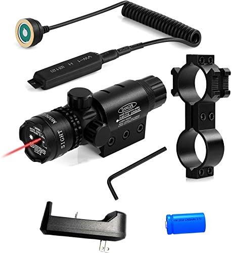 Red Laser Sight System by Wenxy - 5mw 650nm High Powered Tactical Green Laser with Picatinny Rail Mount Barrel Mount Pressure Switch and On/Off Switch for Rifles and Shotguns