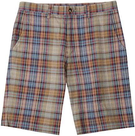 Club Cambridge Men's Shorts solid stripe check brown red pants