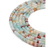 152pcs 4x2mm Natural Amazonite Heishi Disc Rondelle Spacer Stone Semi Precious Gemstone Loose Beads for Jewelry Making 15 Inch