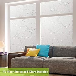 Mikomer Privacy Window Film Etched Flowers Static