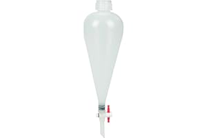 EISCO Separating Funnel, 100ml - Polypropylene Stopcock, PTFE Plug - Leak-Proof Screw Cap