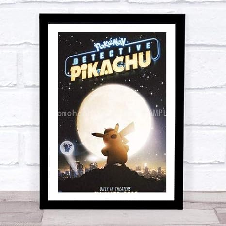 Amazon ファッション絵画ポスター ポケモン 名探偵ピカチュウ Detective Pikachu 2 壁掛け 壁飾り 28x23cm 額縁を送る インテリア オンライン通販