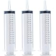 3 Pcs 150ml Large Syringes, Sterile and Individual Sealed, Easy to Use and Clean, Plastic Garden Syringe for Liquid, lip Glos