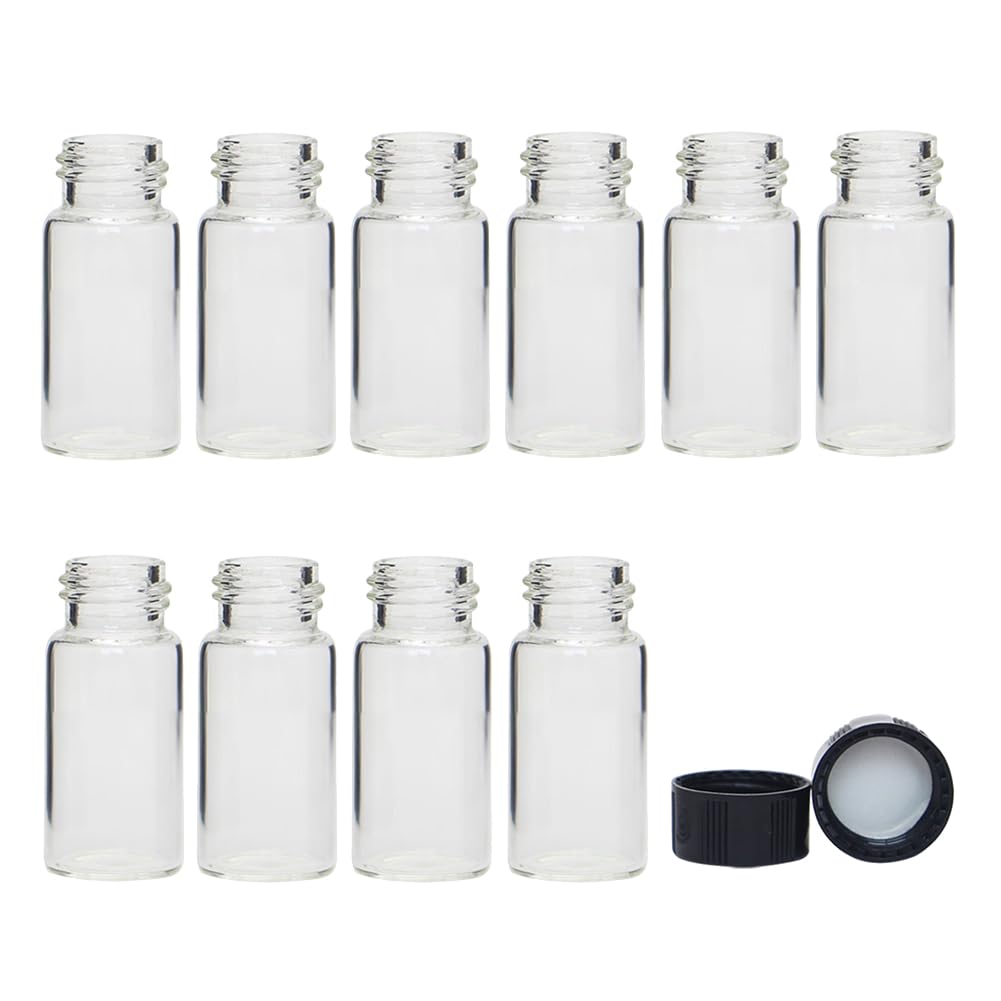 UUYYEO 10 Pcs 20ml Clear Glass Bottles Reagent