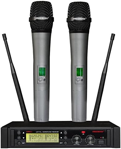 Freeboss Ar-650 Multi-frequency 2x50 Channels Pll Ir UHF 2 Handheld Wireless Microphone (Handhled)