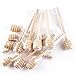 Artcome 55 Pack 6 Inch Wood Honey Dipper Sticks, with Ribbon for Honey Jam Jar Dispense, Mini Individually Wrapped, Wedding Party Favors