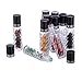 10 ml Roller Balls for Essential Oils - Small Glass Roller Bottles with Decorative Tops & Mini Tumbled Gemstone Chips Inside, 6 pcs
