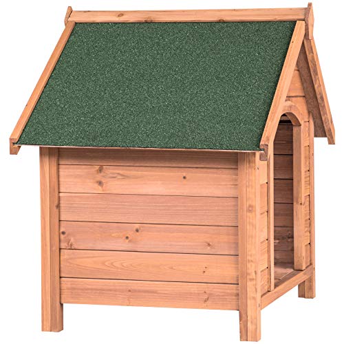 tectake Hundehütte outdoor, groÃe Hütte für Hund, winterfest, Hundehöhle für Zuhause und drauÃen, Holz Box Haus mit aufklappbarem Dach, Hundehaus für drinnen und drauÃen – Bild 6