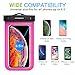 MoKo Waterproof Phone Pouch Holder 2Pack, Underwater Cellphone Case Dry Bag with Lanyard Armband Compatible with iPhone 16 15 14 13 12 11 Pro Max X/Xr/Xs/SE 3, Samsung S24/S23/S21/S10, Black+Magenta