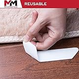 MixMatch Rug/Carpet Gripper-Holder Pads - Anti Curling Non Slip Carpet Anchors (8) - Super Sticky Reusable Rug Holders Placers Perfect for Wood, Tile & Laminate Floor Anti Slip, Rug to Rug/Carpet
