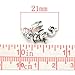 Housweety 50 Silver Tone Winged Dragon Charm Pendants 21x14mm