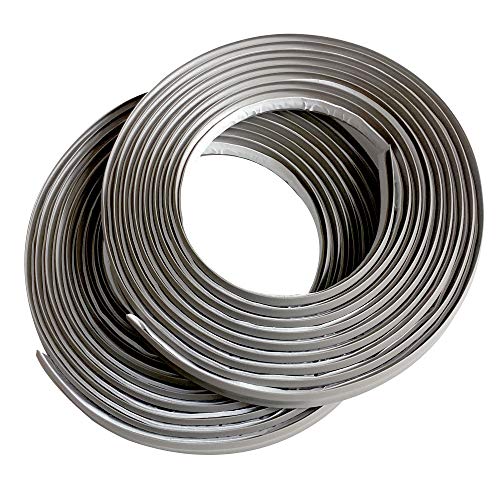 Instatrim 1/2 Inch (Covers 1/4" Gap) Flexible, Self-Adhesive, Caulk and Trim Strips for Floors, Ceilings, Countertops and More (Gray, 10ft Long, 2 Pack)