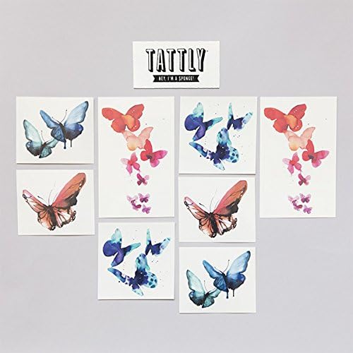 Tattly Temporary Tattoos Watercolor Butterfly Set