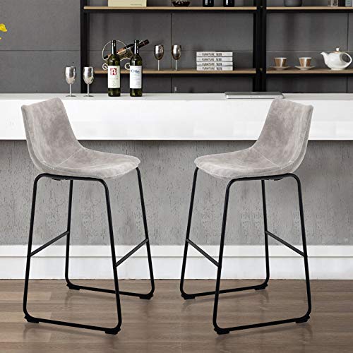 ALPHA HOME Bar Stools Set of 2 Bar Chair 30 Inches Bar Height Stools