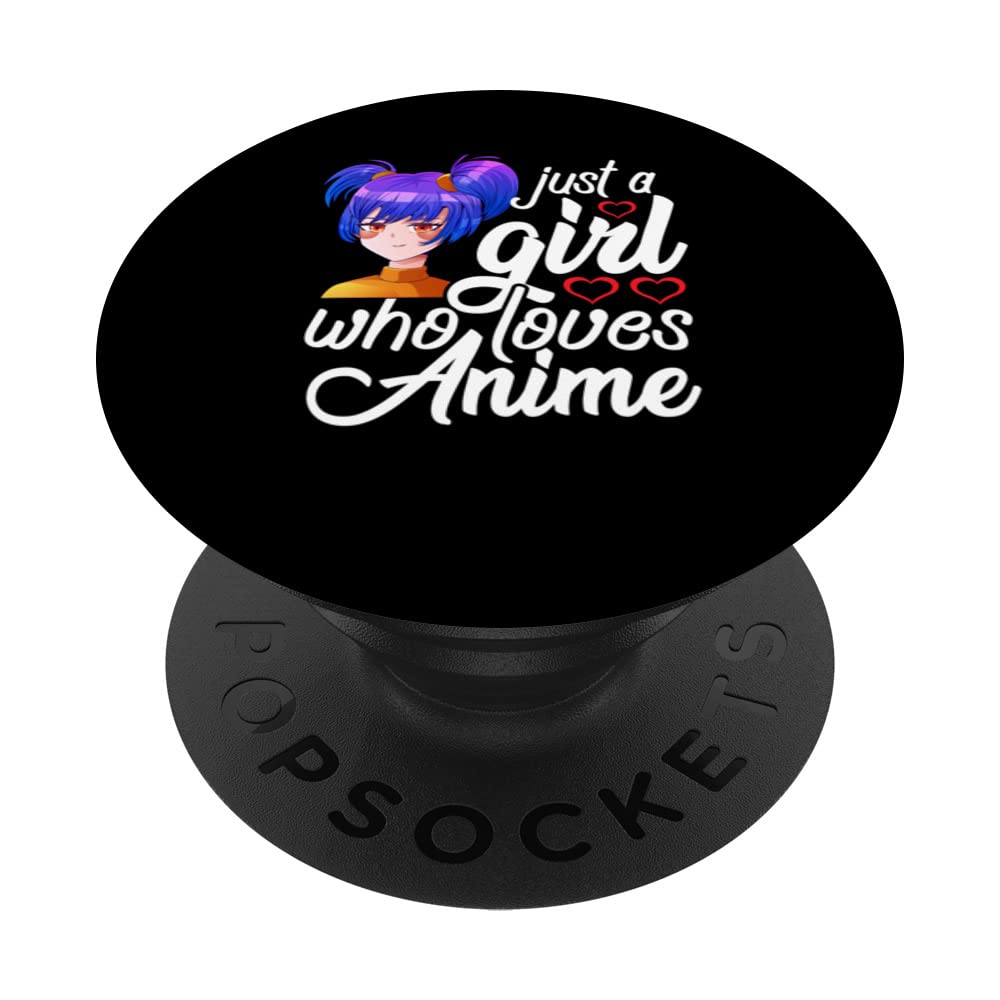 Japanese waifu girly nerd girl loves anime PopSockets Swappable PopGrip