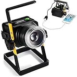 Rechargeable Work Lights, TOTOBAY Zoomable Outdoors Camping Emergency Lights with SOS Mode, Portable Floodlights with 3PCS Built-in Batteries to as Backup Power Supply