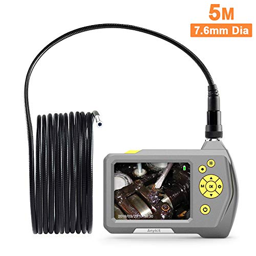 Anykit Industrial Endoscope-Inspection Camera Features a 16.4ft Waterproof Snake Camera, 3.5" Color LCD Screen Scope Camera with 6 Ajustable LED Lights, Tool Box and Digital Videos/Photos Capturing