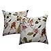 Flower Pillow Case Cushion Cover - Anady Pack of 2 Soft Colorful Flora Birds Decorative Pillow Cover Throw Cushion Case 18 X 18 Inch
