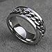FANSING Mens Spinner Rings, Fidget Ring, Stainless Steel Band, Black, Silver, Multi, Size 6-15