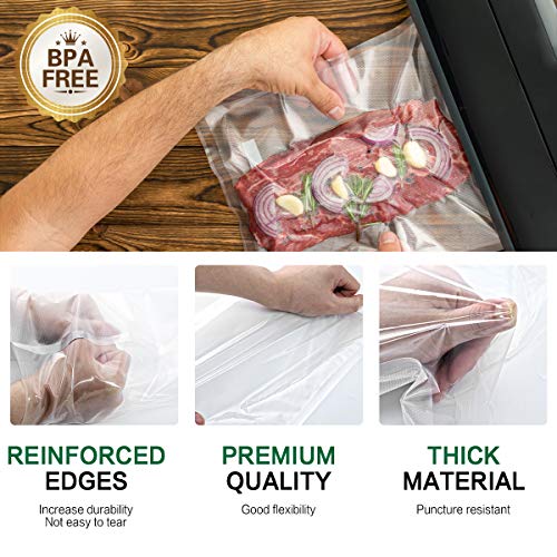 Vacuum Sealer Bags, KOMUEE 200 Gallon Vacuum Sealer Storage Bags 11x16